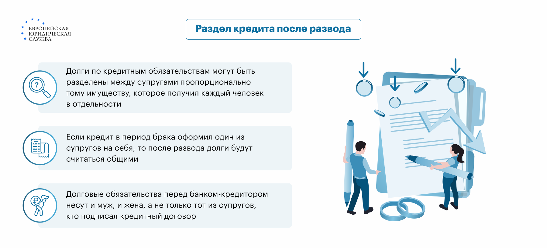 Как делятся кредиты при разводе супругов: как поделить долги по соглашению  или в судебном порядке