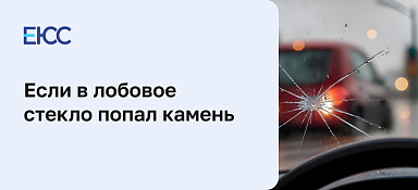 Попал камень в лобовое стекло